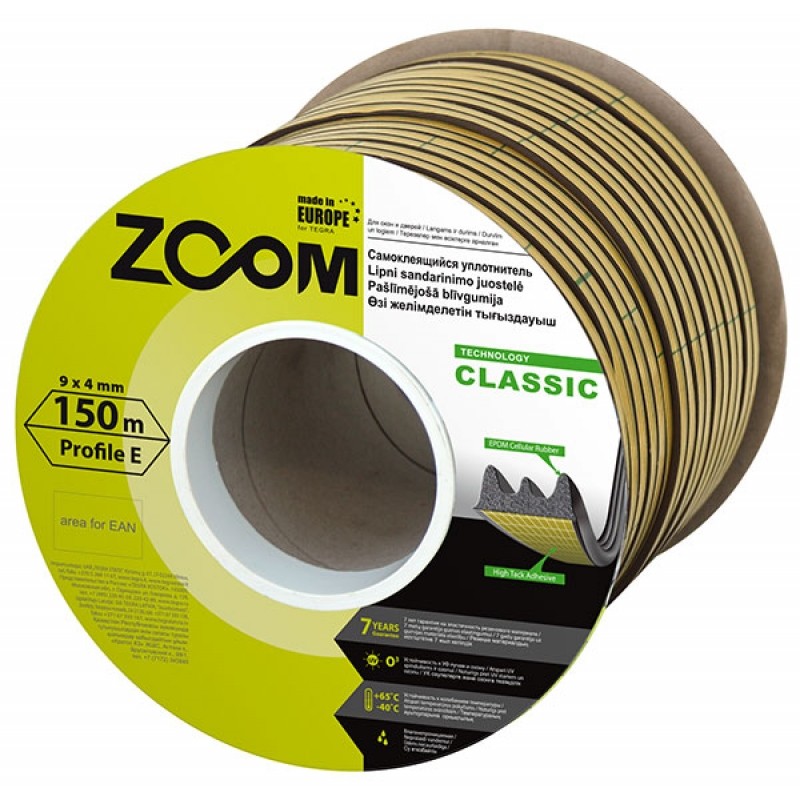 Уплотнитель Classic ZOOM коричневый E-профиль 1м (150)