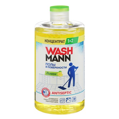 Средство для мытья полов WashMann Лимон 650мл 986-013