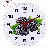 Часы настенные круг d=25см, основание белое "Ежевика" 2524-128 (10) "Рубин"